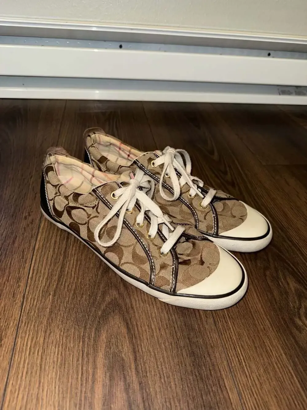 Coach Brown Signature Monogram Canvas Low Top Sneakers Size Women’s 11